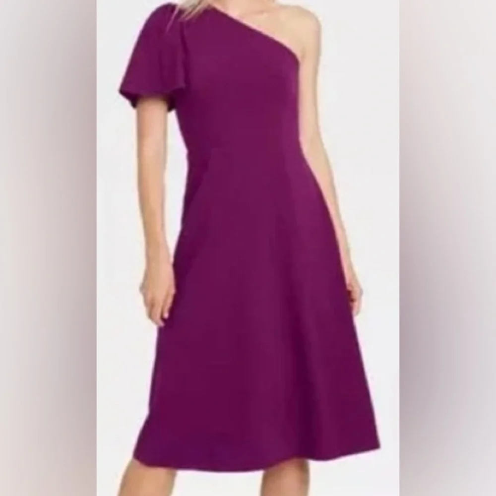 Who What Wear One-Shoulder Midi Dress in Purple - Picture 1 of 7